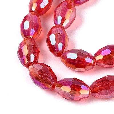Electroplate Transparent Glass Beads Strands GL-N002-01A-A05-1