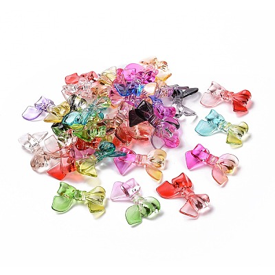 Two Tone Transparent Acrylic Beads OACR-P011-01A-1