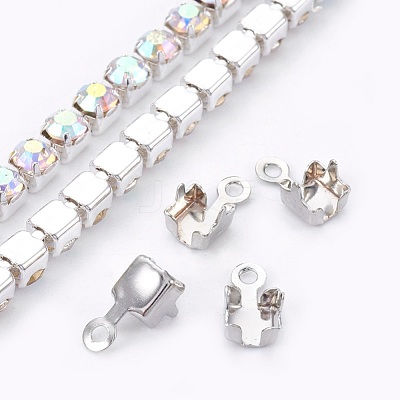 Brass Rhinestone Strass Chains CHC-T001-SS18-02S-1