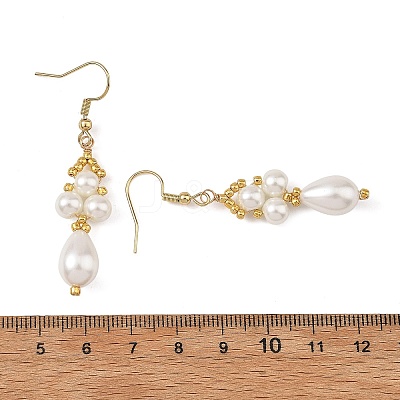 Glass Beaded Dangle Earrings EJEW-MZ00748-1