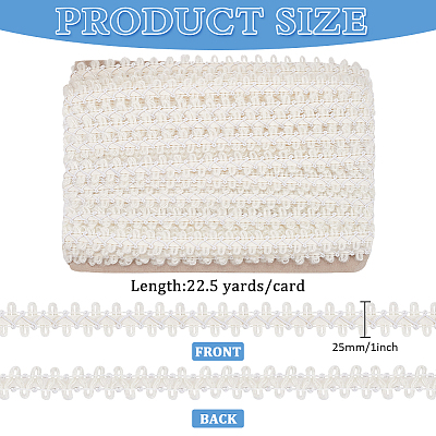 22.5Yards Polyester Braided Lace Ribbons DIY-MA0005-67B-1