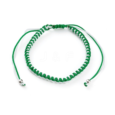 Adjustable Two Tone Nylon Cord Braided Bead Bracelets BJEW-JB05852-05-1