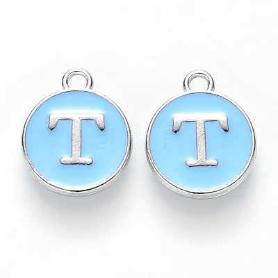 Platinum Plated Alloy Enamel Charms X-ENAM-S118-04T-P-1