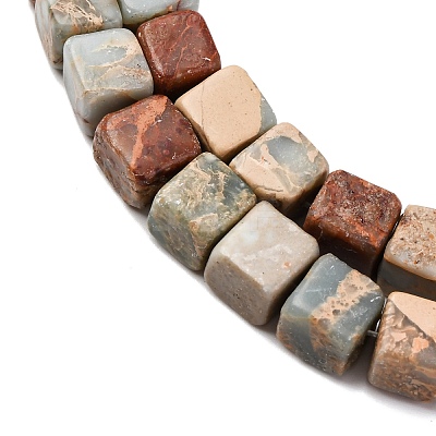 Natural Shoushan Stone Beads Strands G-B155-C07-8x8mm-1
