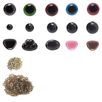 Craft Plastic Doll Eyes & Nose Set DOLL-PW0001-434B-1