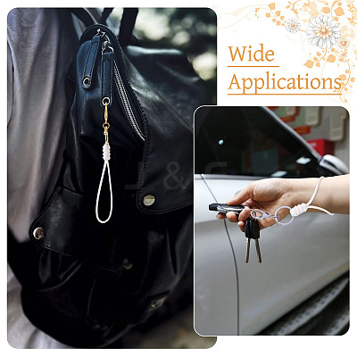 10Pcs 2 Colors Eco-Friendly Korean Waxed Polyester Cord Keychains KEYC-TA00035-1