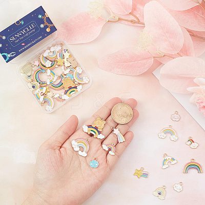 52Pcs 13 Style Alloy Pendants ENAM-SC0003-63-1