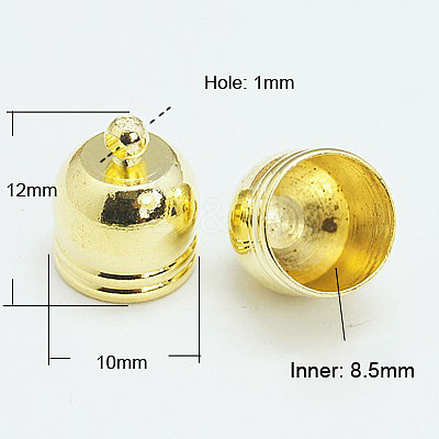Brass Cord Ends X-KK-D217-12x10-G-1