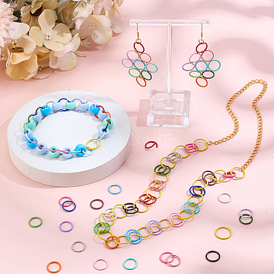 380Pcs 19 Colors Baking Paint Alloy Open Jump Rings FIND-AR0006-19A-1