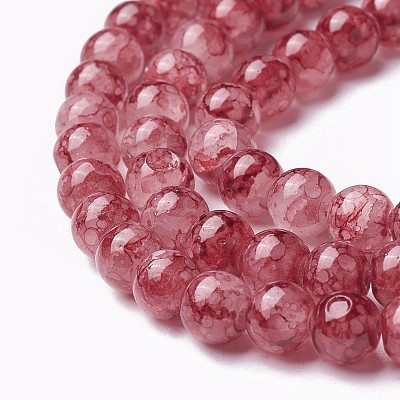 Spray Painted Glass Beads Strands X-GLAA-A038-C-62-1