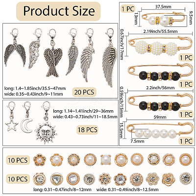 Alloy Pendants & Alloy Safety Pin Brooch AJEW-SP0002-03A-1