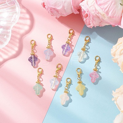 9Pcs Glass Pendant Decorations X1-HJEW-JM03929-01-1