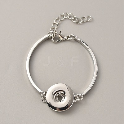 Alloy Interchangeable Snap Link Bracelet Settings with Iron Curved Rectangle BJEW-WH0014-006-1
