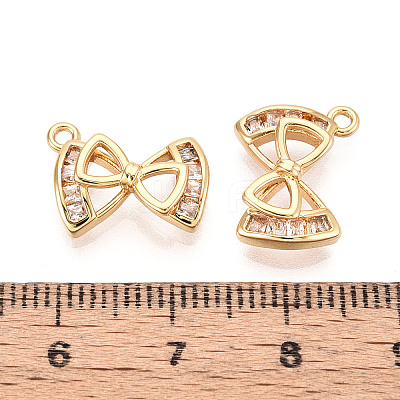Brass Pave Cubic Zirconia Pendants KK-T074-91G-1