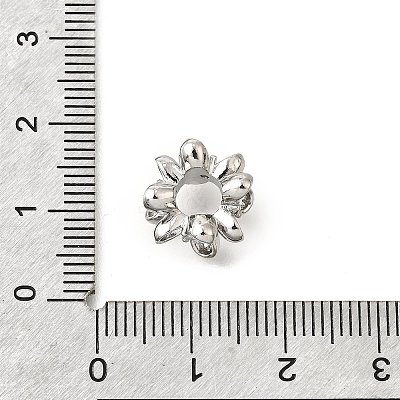 Brass Micro Pave Clear Cubic Zirconia European Beads KK-V008-15P-1