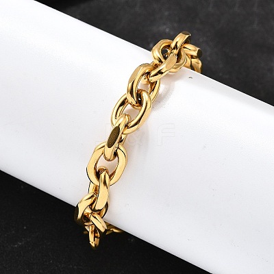304 Stainless Steel Cable Chain Bracelets for Women BJEW-Q050-01D-G-1