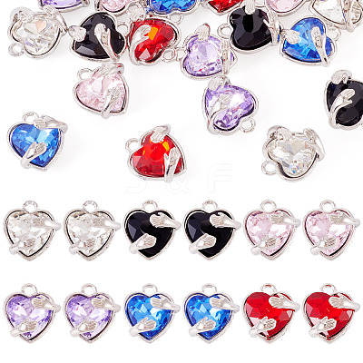 18Pcs 6 Colors Alloy Glass Charms FIND-TA0009-91P-1