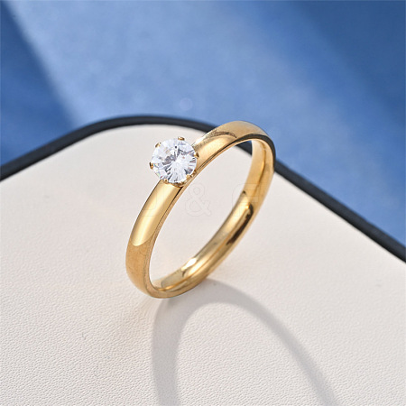 Stainless Steel with Rhinestone Finger Rings FS-WGB751E-35-1