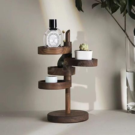 4-Tier Rotating Round Wood Jewelry Towers WD-CBA95BD-02B-1
