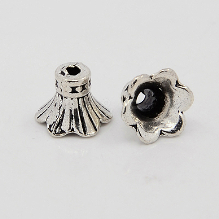 Tibetan Style Bead Caps TIBEB-E045-AS-1