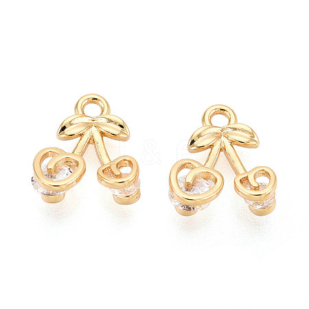 Brass Pave Cubic Zirconia Charms KK-N263-104G-1