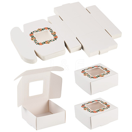 White Cardstock Flower Printed Paper Packaging Mailer Boxes CON-TAC0022-01-1