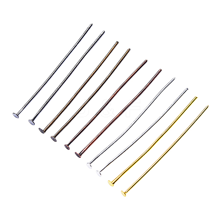 200Pcs 5 Colors Iron Flat Head Pins IFIN-CJ0001-41-1