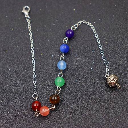 Natural Gemstone Dowsing Pendulums Chains PW-WG739B0-01-1