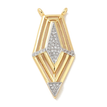 Brass Micro Pave Cubic Zirconia Pendants KK-B124-10GP-1