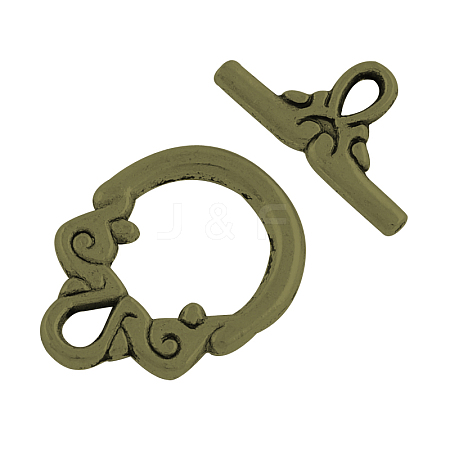Tibetan Style Toggle Clasps LS-TIBE-2106-AB-NR-1
