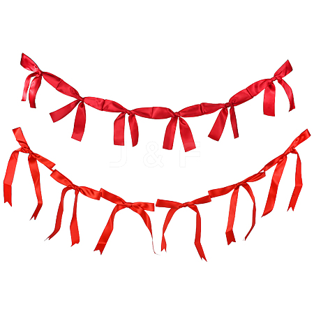 2 Styles Cloth Bowknot Banners AJEW-SP0002-70A-1