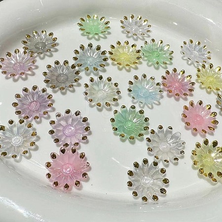 Acrylic Bead Caps FIND-WH0152-622E-1