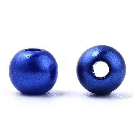 Spray Painted ABS Plastic Imitation Pearl Beads OACR-T015-05A-06-1