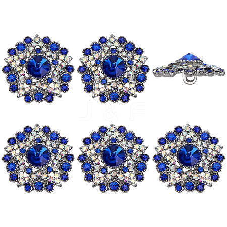 6Pcs 1-Hole Alloy Buttons DIY-FG0007-80A-1