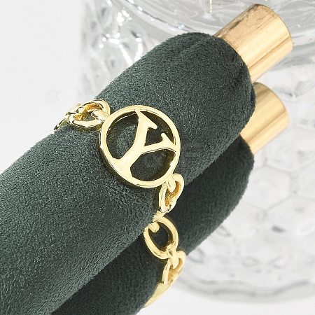 Brass Open Cuff Rings for Women RJEW-K289-01G-Y-1