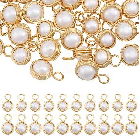 40Pcs 2 Style Shell Pearl Pendants PALLOY-CA00027-1