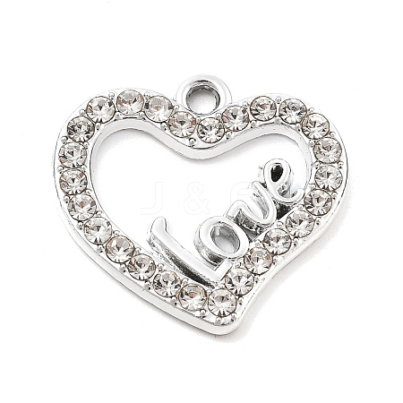 Alloy Rhinestone Pendants FIND-U026-13P-1