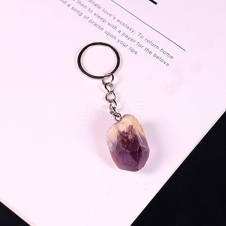 Raw Rough Natural Amethyst Pendant Keychains FIND-PW0017-10C-1