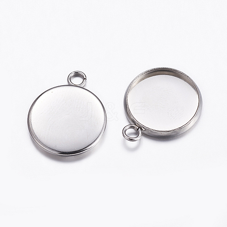 Non-Tarnish 304 Stainless Steel Pendant Cabochon Settings LS-X-STAS-K146-054-14mm-1