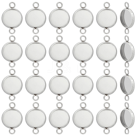 80Pcs 304 Stainless Steel Cabochon Connector Settings STAS-HY0001-89A-1