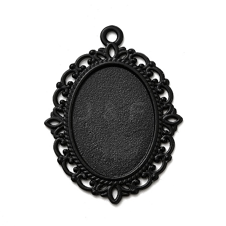 Electrophoresis Alloy Oval Pendant Cabochon Settings X-PALLOY-Q304-50-NR-1