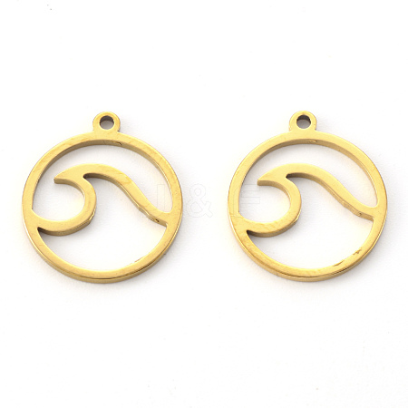 PVD Vacuum Plating 201 Stainless Steel Pendants STAS-N092-95G-1
