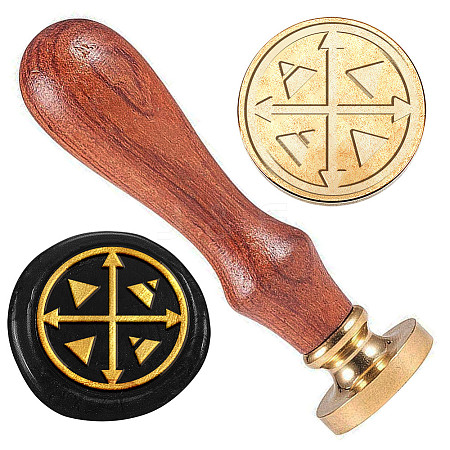 Golden Plated Brass Sealing Wax Stamp Head AJEW-WH0208-948-1