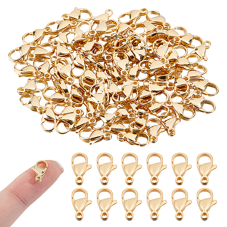 80Pcs 304 Stainless Steel Lobster Claw Clasps STAS-ME0003-23B-1