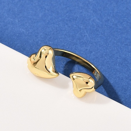 Brass Cuff Rings for Women RJEW-L132-07G-1