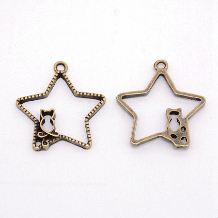 Alloy Open Back Bezel Pendants PALLOY-WH0072-88AB-RS-1