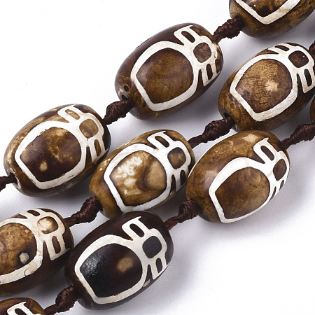 Tibetan Style dZi Beads Strands TDZI-R001-03A-1