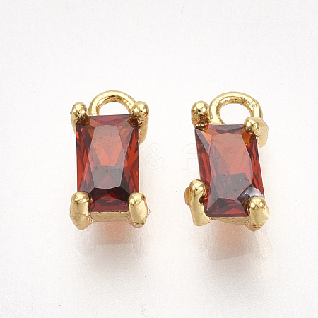 Brass Cubic Zirconia Charms X-KK-S350-367E-1