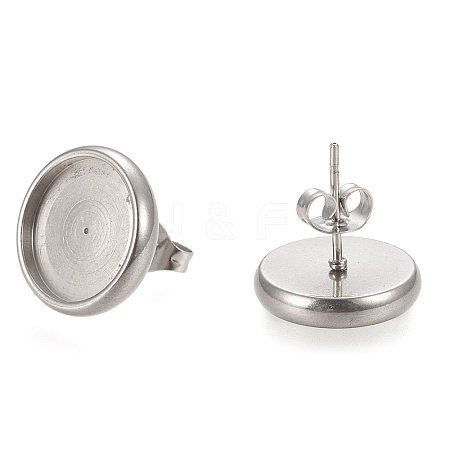 Non-Tarnish 304 Stainless Steel Stud Earring Settings X-STAS-K202-05E-P-1