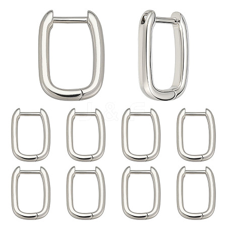 10 Pairs Brass Huggie Hoop Earrings EJEW-ME0001-08P-1